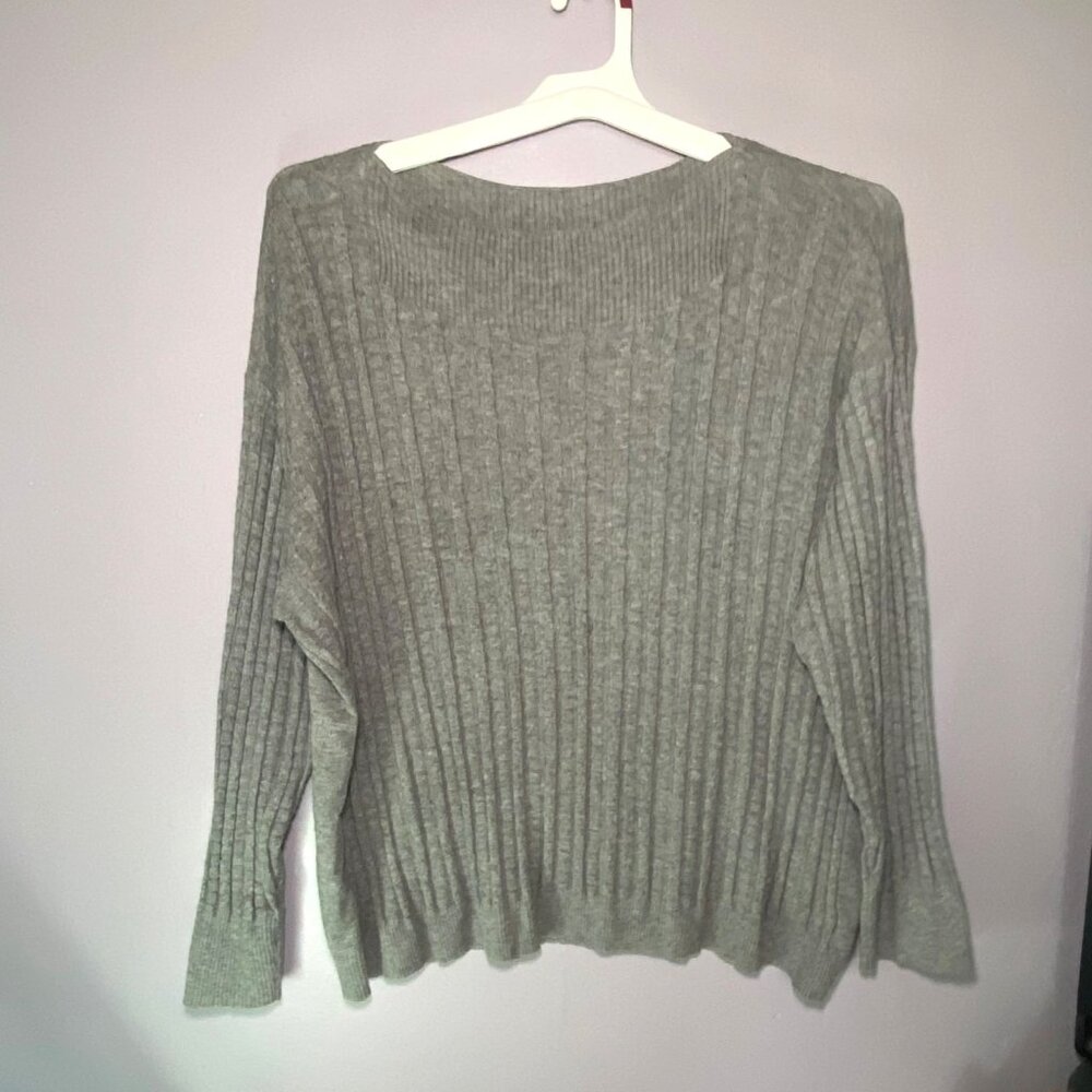 Peyton Primrose Ribbed Knit Sweater 2X‎ Gray - Cozy & Stylish Wardrobe Essential